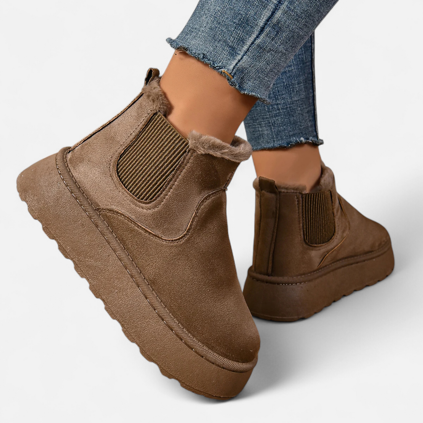 Roselains | Women’s Short Plush Platform Ankle Boots