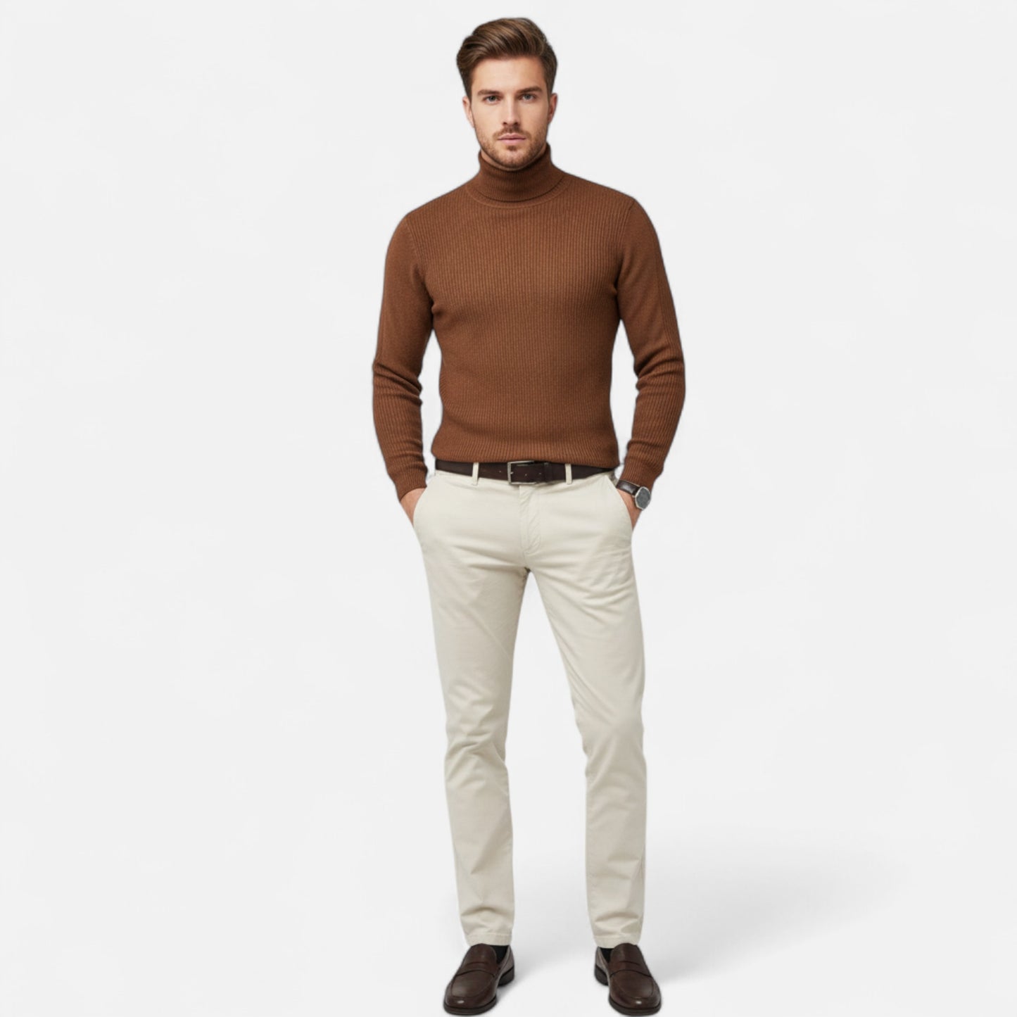 Roselains | Men’s Cotton Turtleneck Sweater