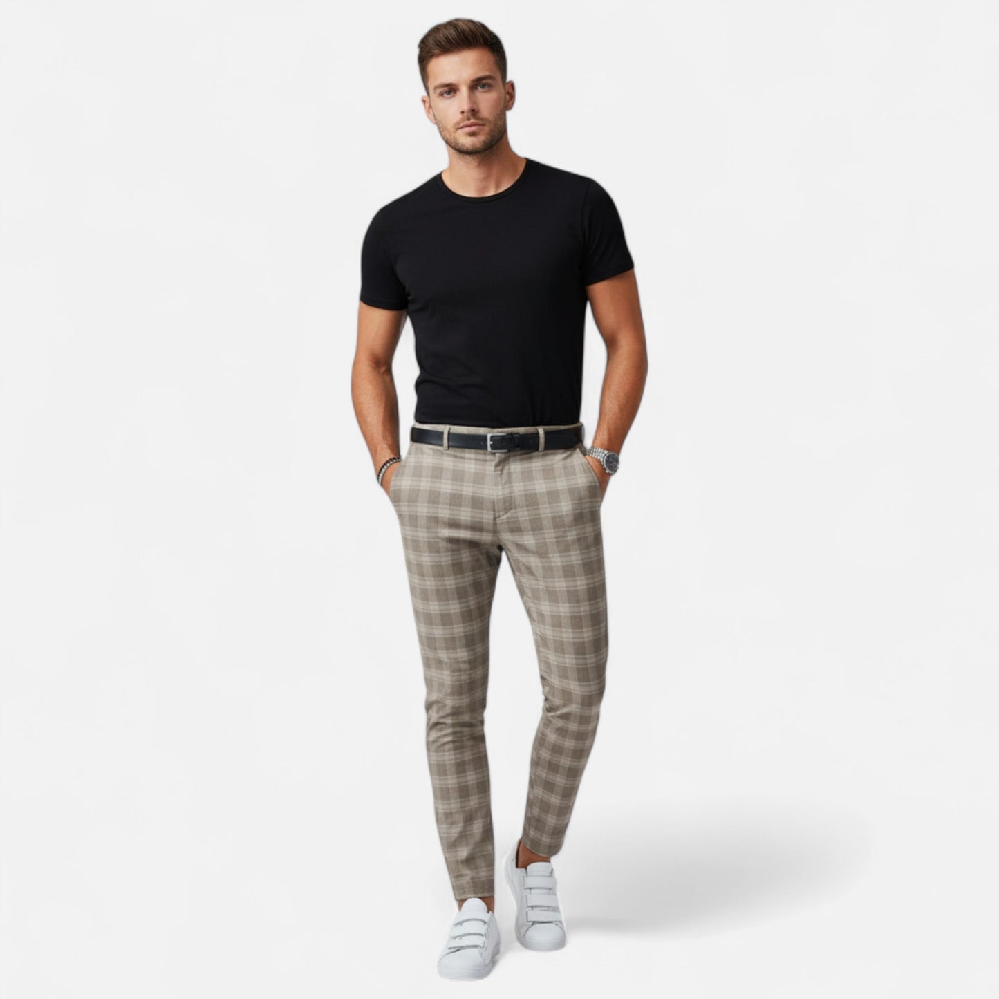 Roselains | Men’s Checkered Chino Trousers
