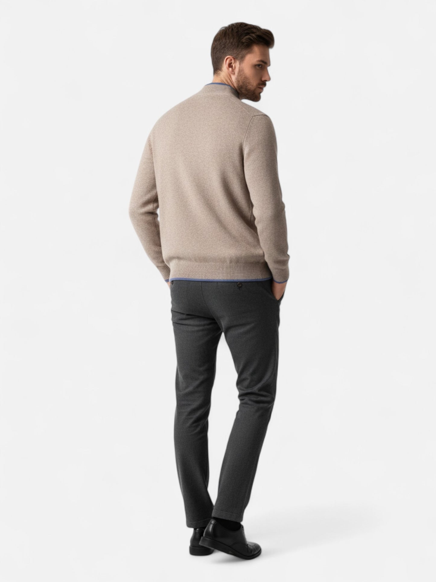 Roselains | Men’s Merino Wool Mock Neck Sweater