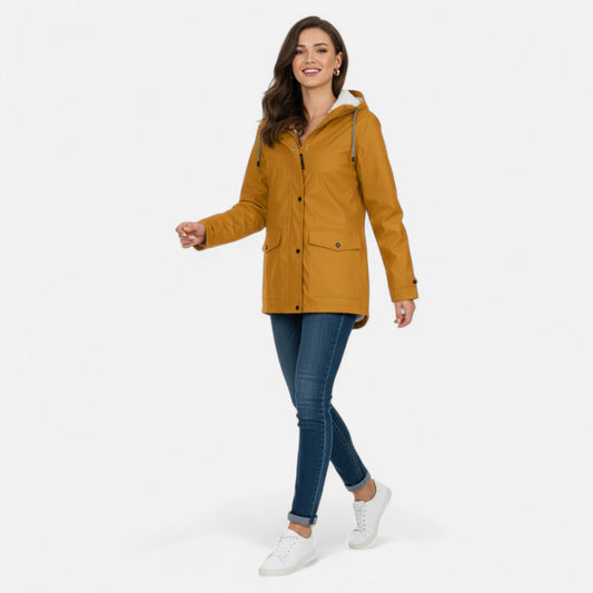Roselains | Women’s Hooded Ski Coat in Plush Velvet Windproof