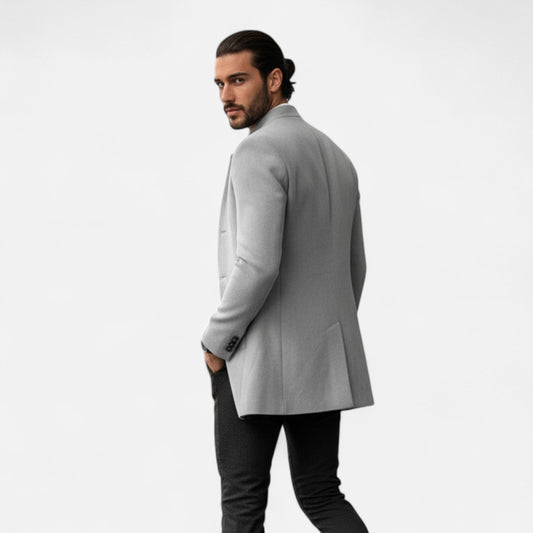 Roselains | Men’s Tailored Coat – Classic Solid Comfort