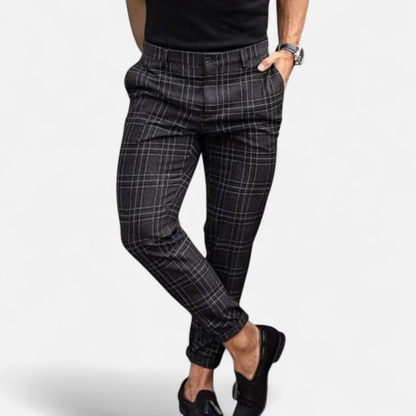 Roselains | Men’s Checkered Chino Trousers