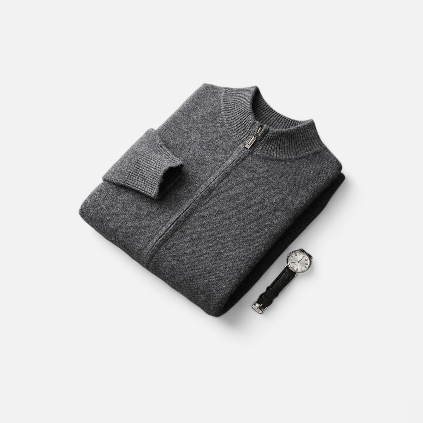 Roselains | Men’s Mock Collar Wool Sweater