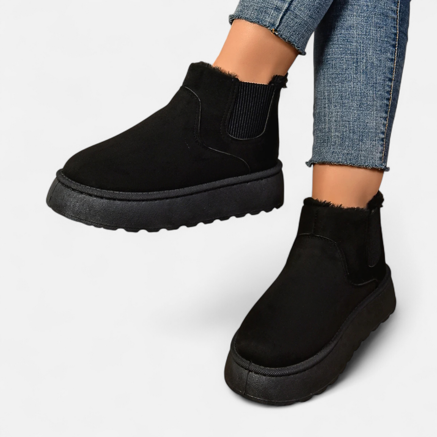 Roselains | Women’s Short Plush Platform Ankle Boots