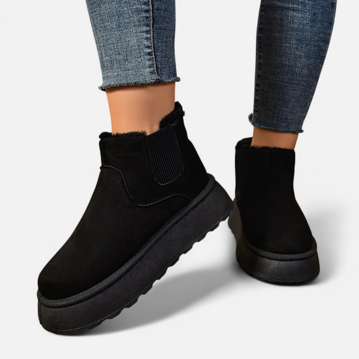 Roselains | Women’s Short Plush Platform Ankle Boots
