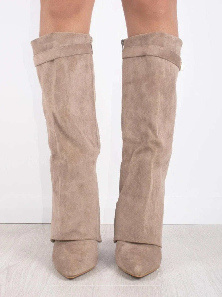 Evy | Elegant Women's Boots Made of High-Quality Suede with Golden Accents
