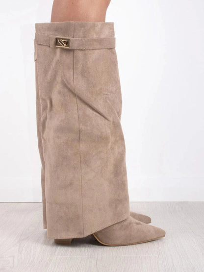 Evy | Elegant Women's Boots Made of High-Quality Suede with Golden Accents