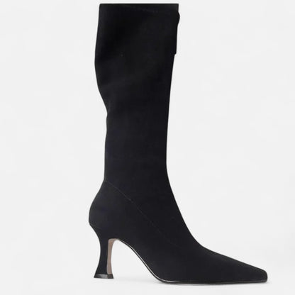 Roselains | Women’s Suede Thigh-High Heeled Boots