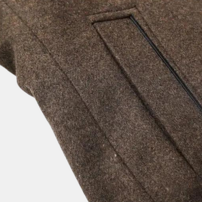 Hampus | Men's Wool Coat with Stand-Up Collar
