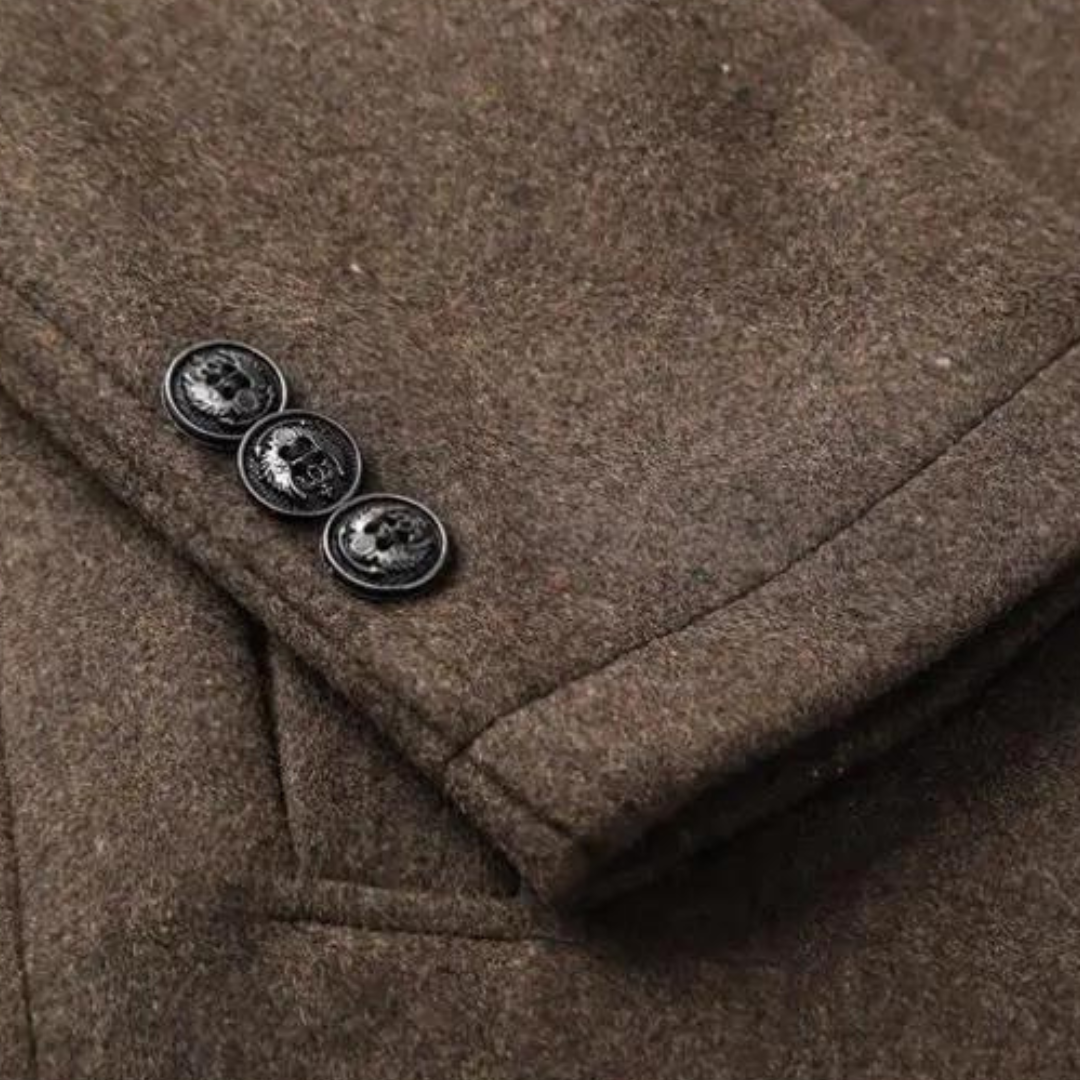 Hampus | Men's Wool Coat with Stand-Up Collar