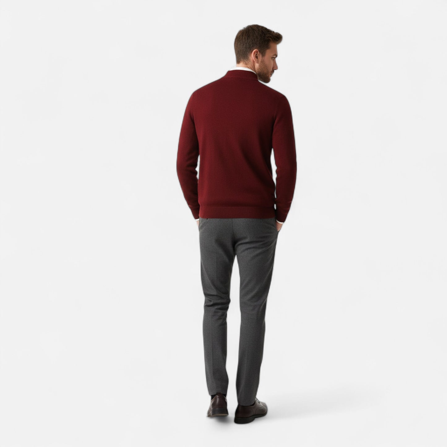 Roselains | Men’s Merino Wool Half-Zip Sweater