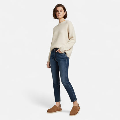 Roselains | Women’s Leather Back-Strap Slippers