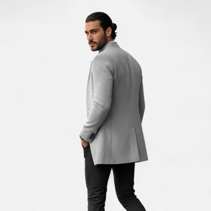 Roselains | Men’s Tailored Coat – Classic Solid Comfort