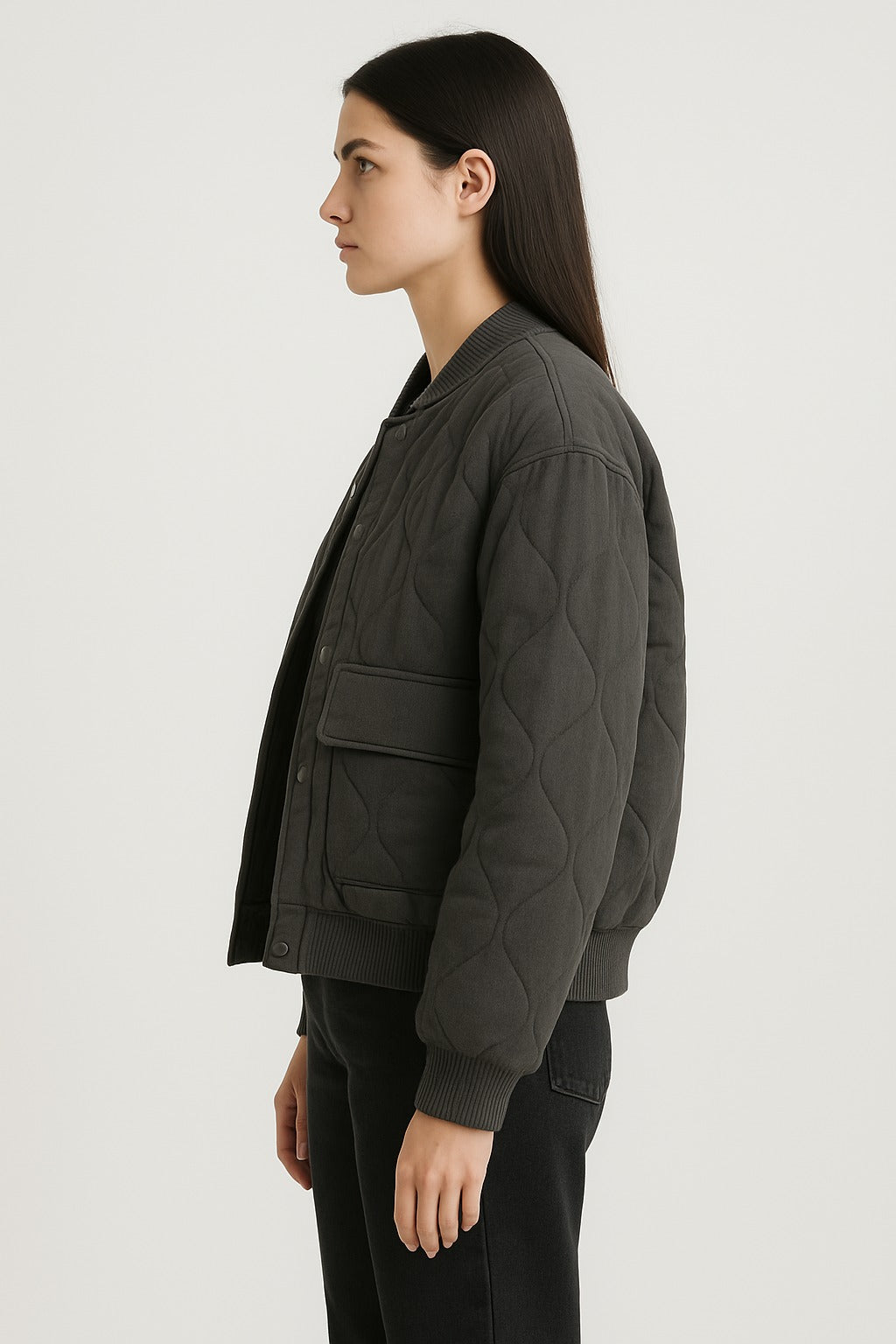 Oversized Women's Bomber Jacket – Transition Jacket with Zipper