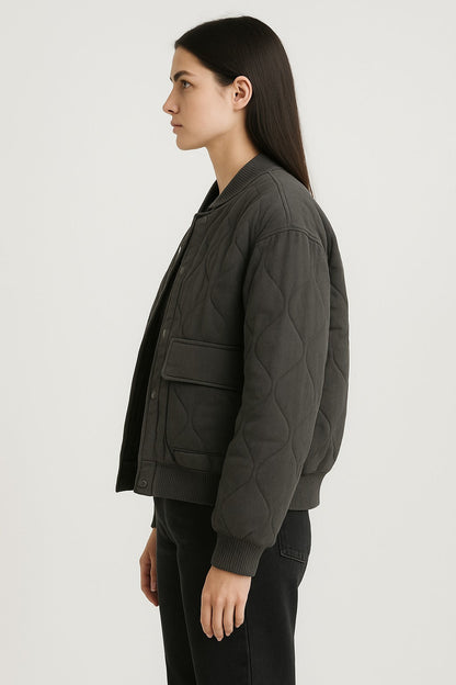 Oversized Women's Bomber Jacket – Transition Jacket with Zipper