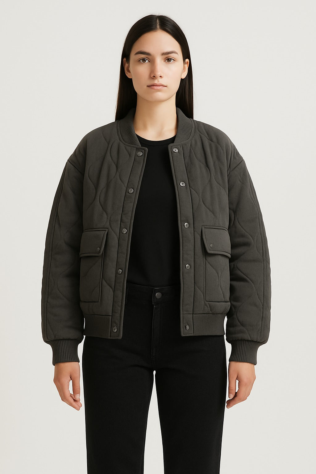 Oversized Women's Bomber Jacket – Transition Jacket with Zipper