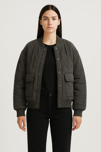 Oversized Women's Bomber Jacket – Transition Jacket with Zipper