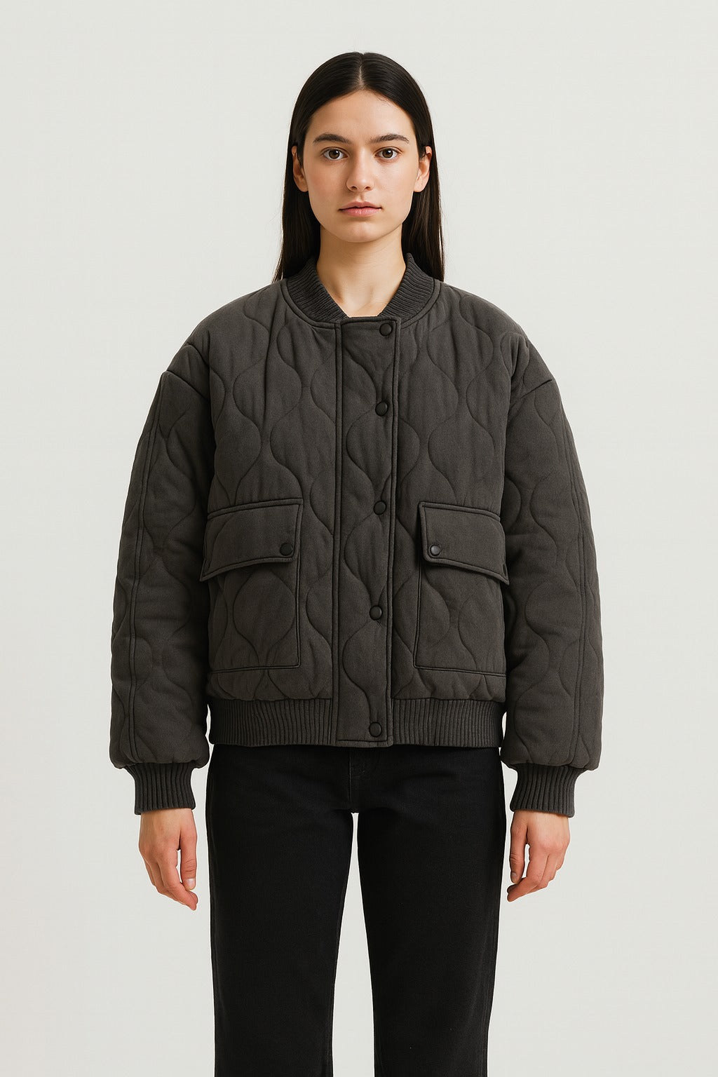 Oversized Women's Bomber Jacket – Transition Jacket with Zipper