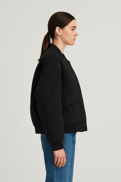 Oversized Women's Bomber Jacket – Transition Jacket with Zipper