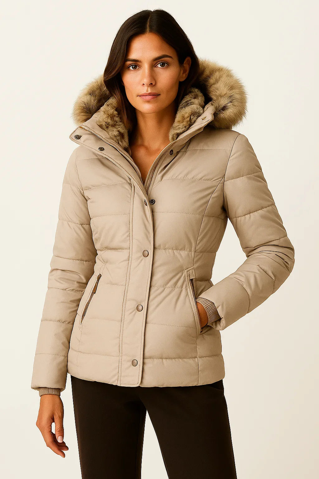 Women's Winter Coat Hooded Flattering Fit Insulated