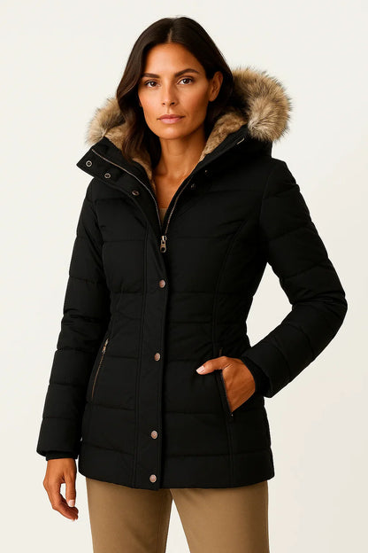 Women's Winter Coat Hooded Flattering Fit Insulated