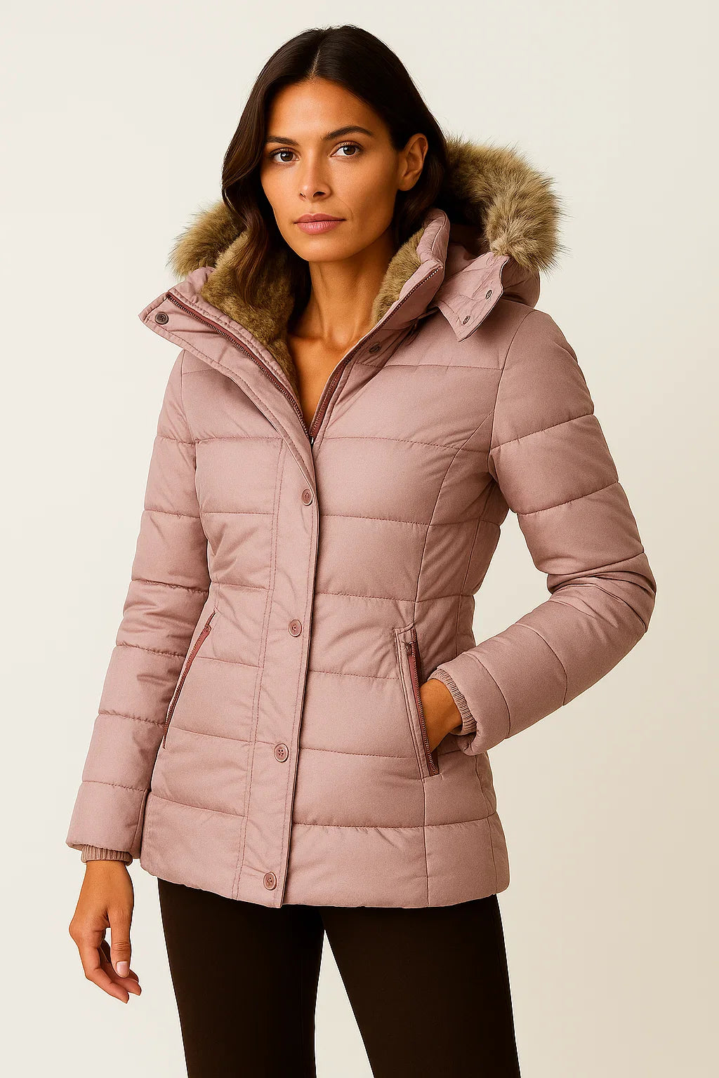 Women's Winter Coat Hooded Flattering Fit Insulated