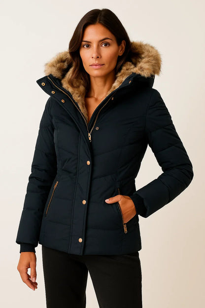 Women's Winter Coat Hooded Flattering Fit Insulated