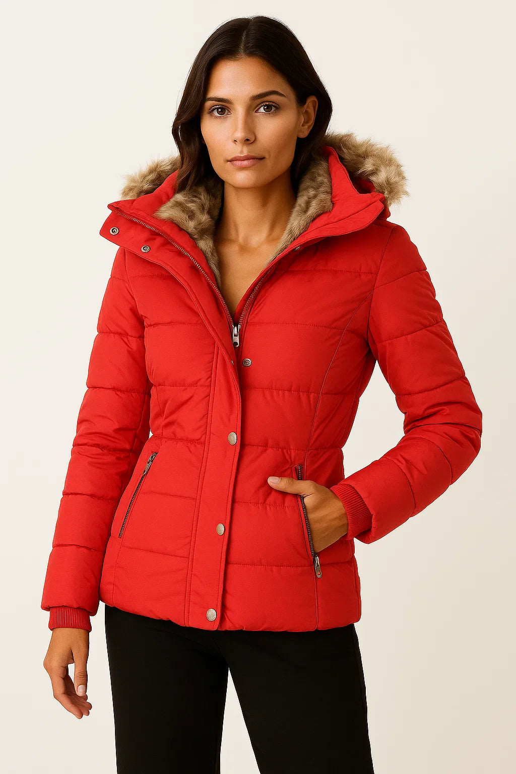 Women's Winter Coat Hooded Flattering Fit Insulated