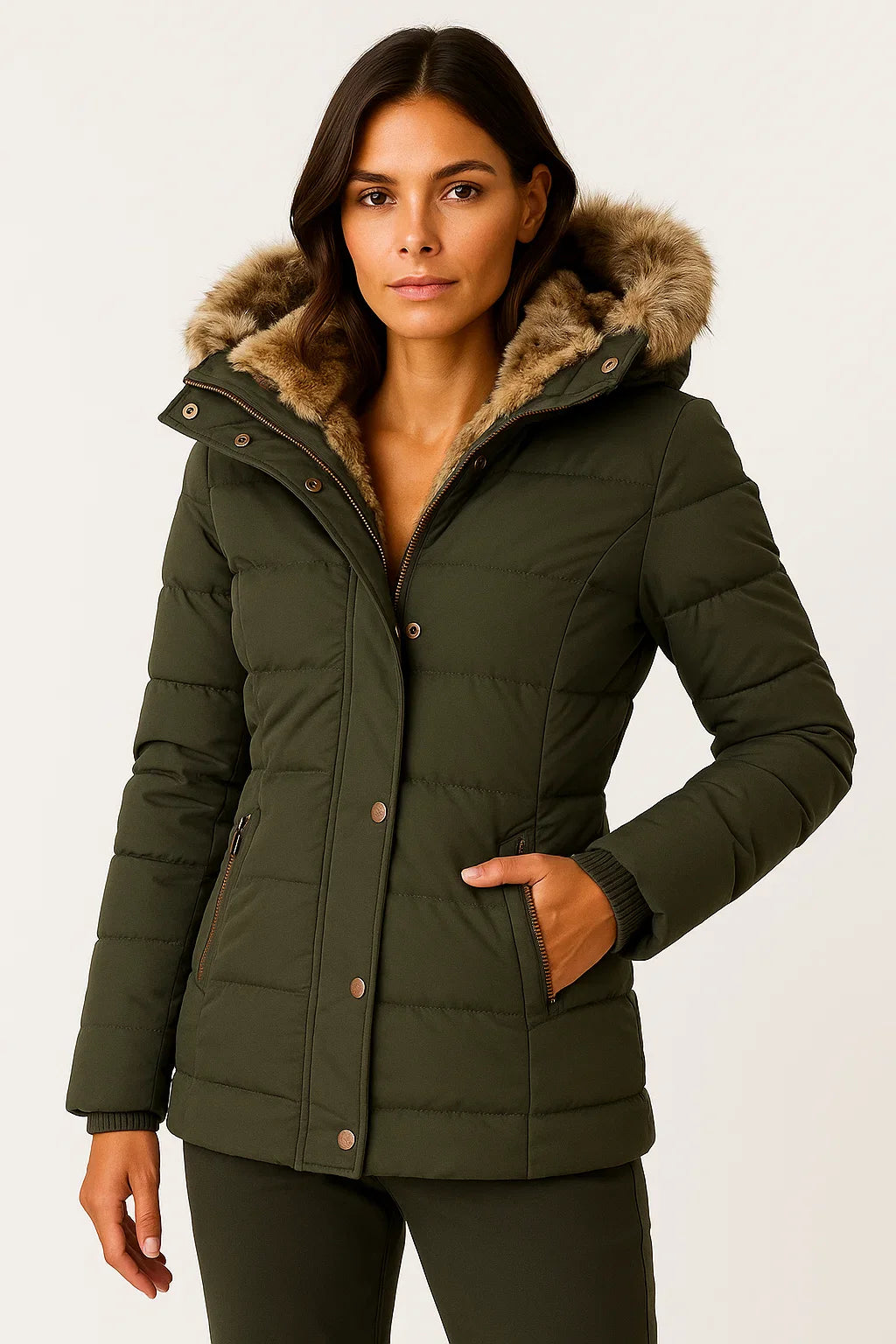 Women's Winter Coat Hooded Flattering Fit Insulated
