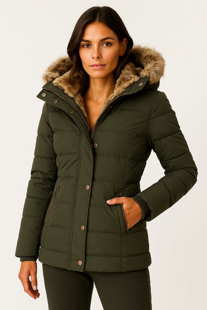 Women's Winter Coat Hooded Flattering Fit Insulated