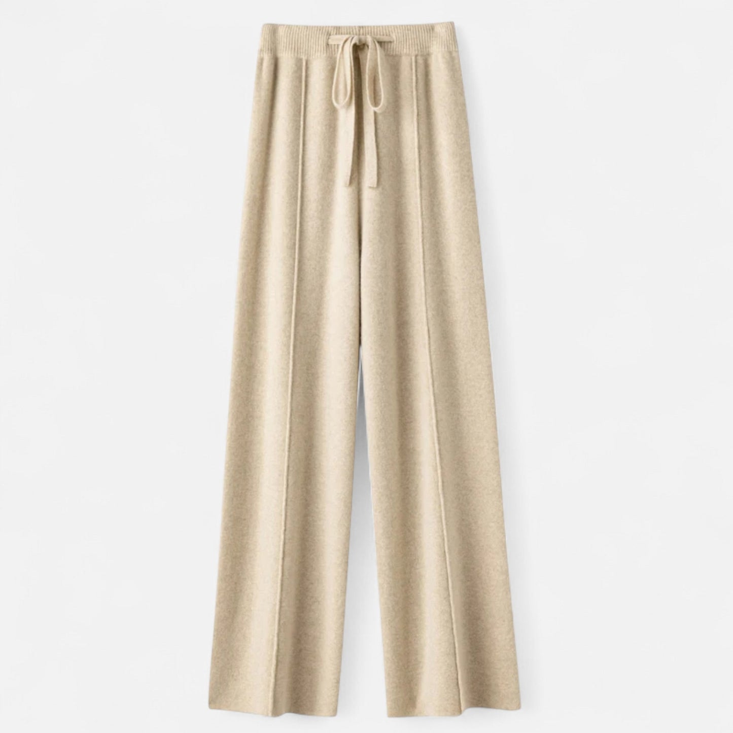 Roselains | Women’s Pure Wool Wide-Leg Knit Trousers