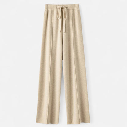 Roselains | Women’s Pure Wool Wide-Leg Knit Trousers