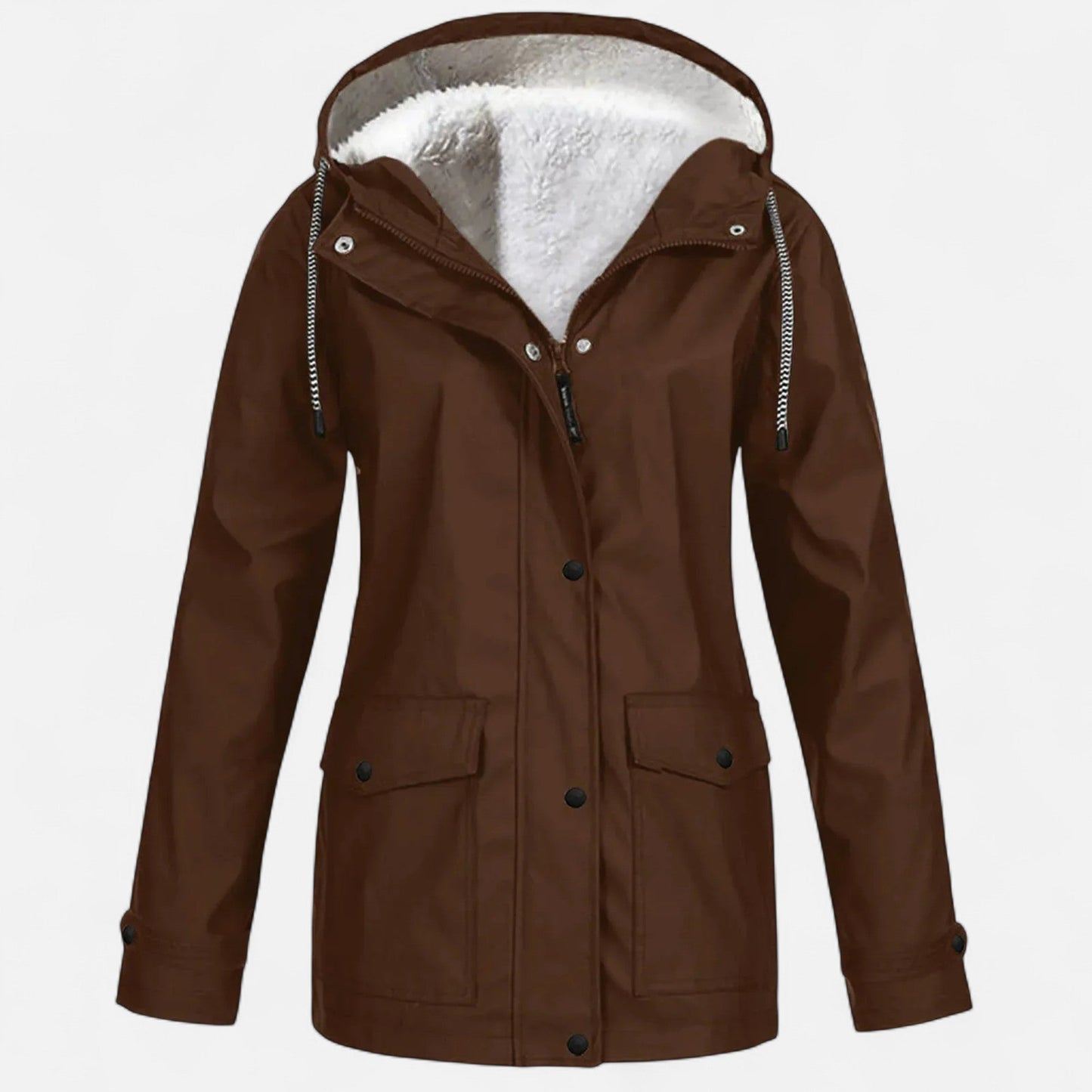 Roselains | Women’s Hooded Ski Coat in Plush Velvet Windproof