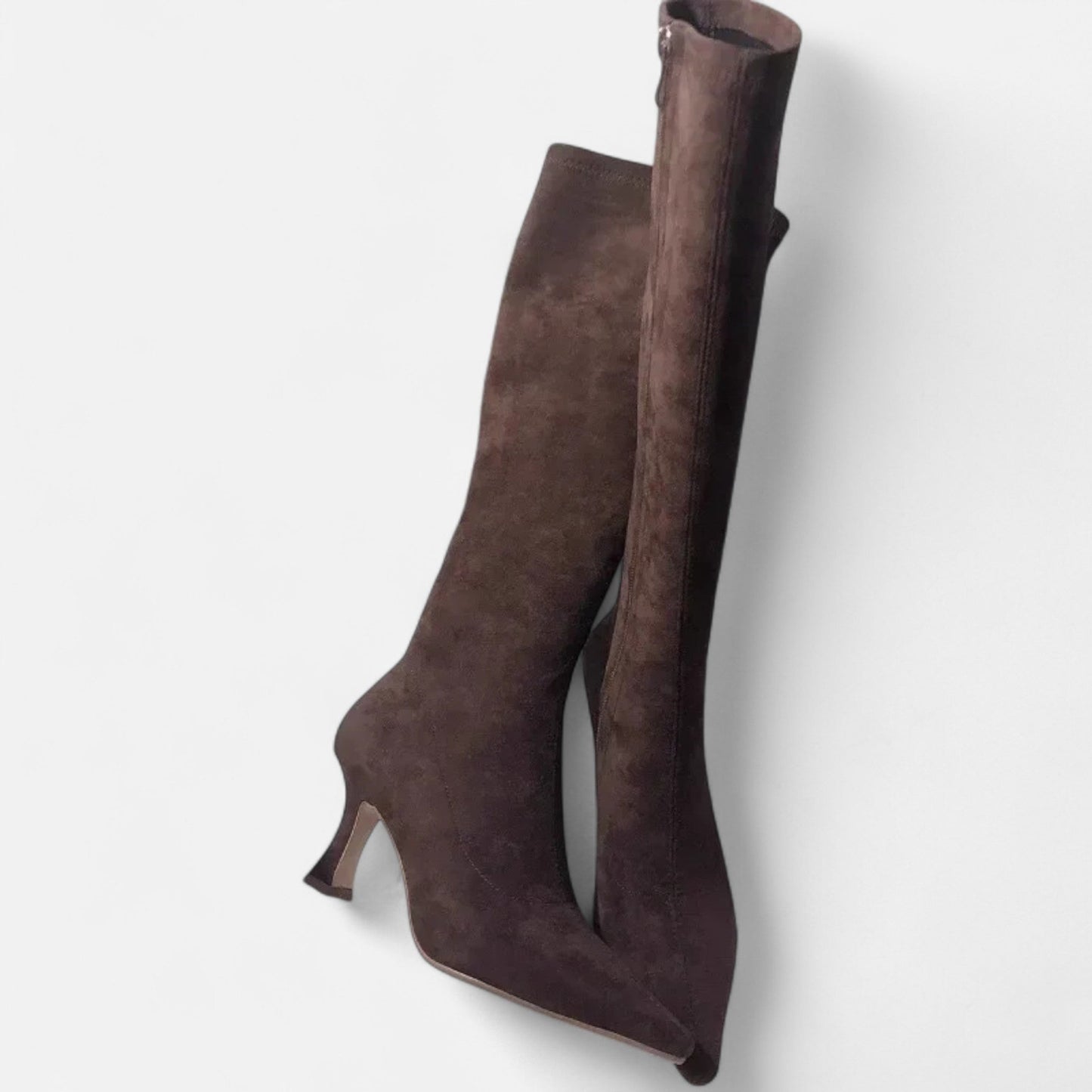Roselains | Women’s Suede Thigh-High Heeled Boots