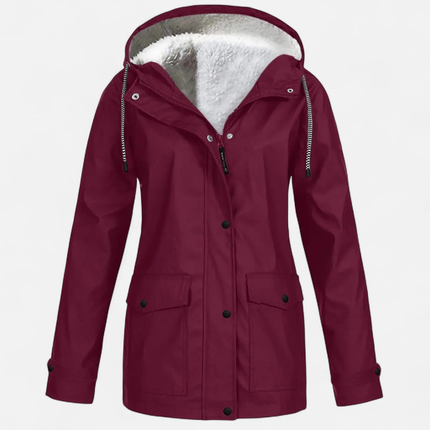 Roselains | Women’s Hooded Ski Coat in Plush Velvet Windproof
