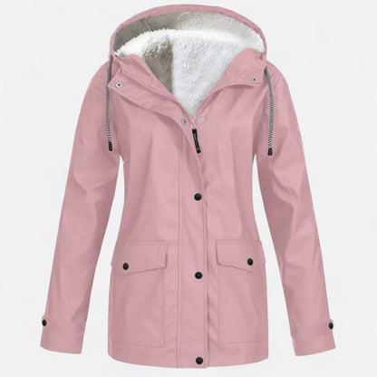 Roselains | Women’s Hooded Ski Coat in Plush Velvet Windproof