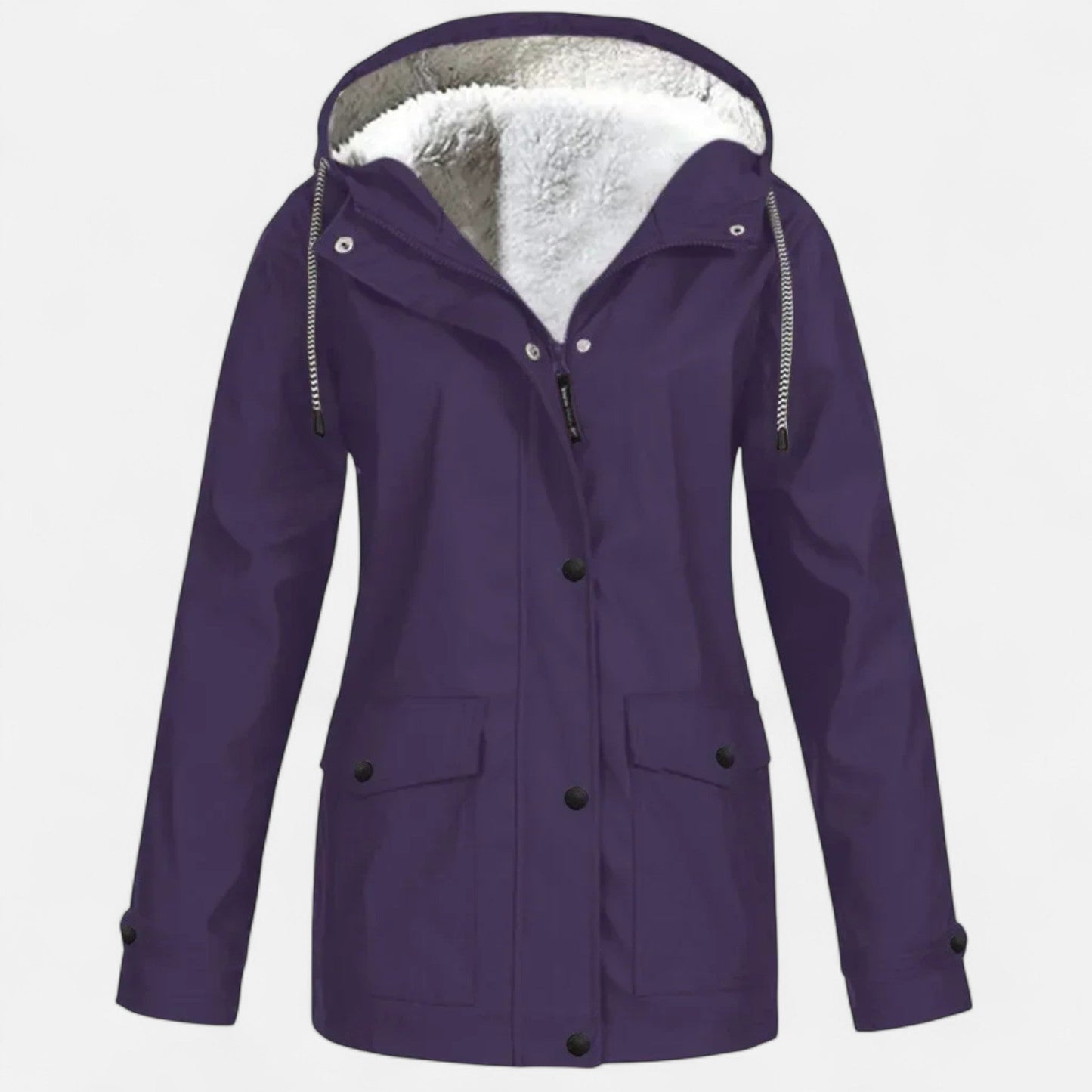 Roselains | Women’s Hooded Ski Coat in Plush Velvet Windproof