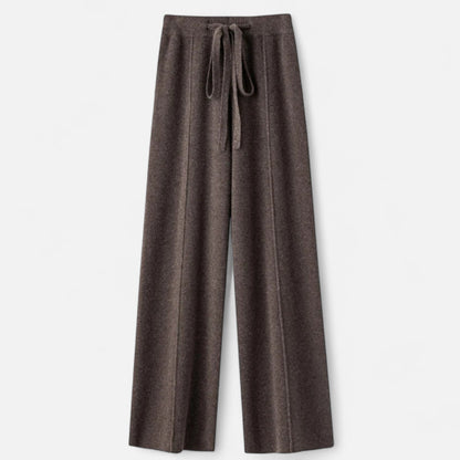 Roselains | Women’s Pure Wool Wide-Leg Knit Trousers